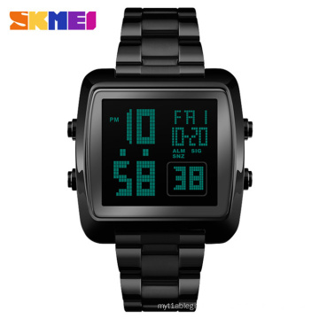 SKMEI 1369 Fashion Men Digital Wrist Watch Rectangle Double Time Countdown Alarm Waterproof Clock Sport Watches